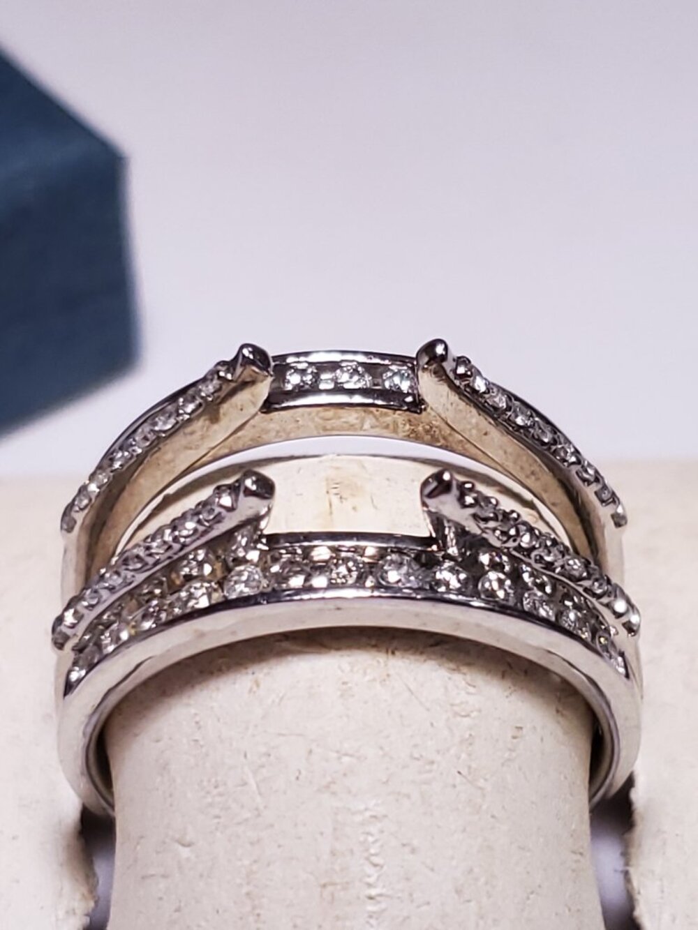 Estate .50ctw Natural Diamond Channel &raised 14Kt W/G Engagement